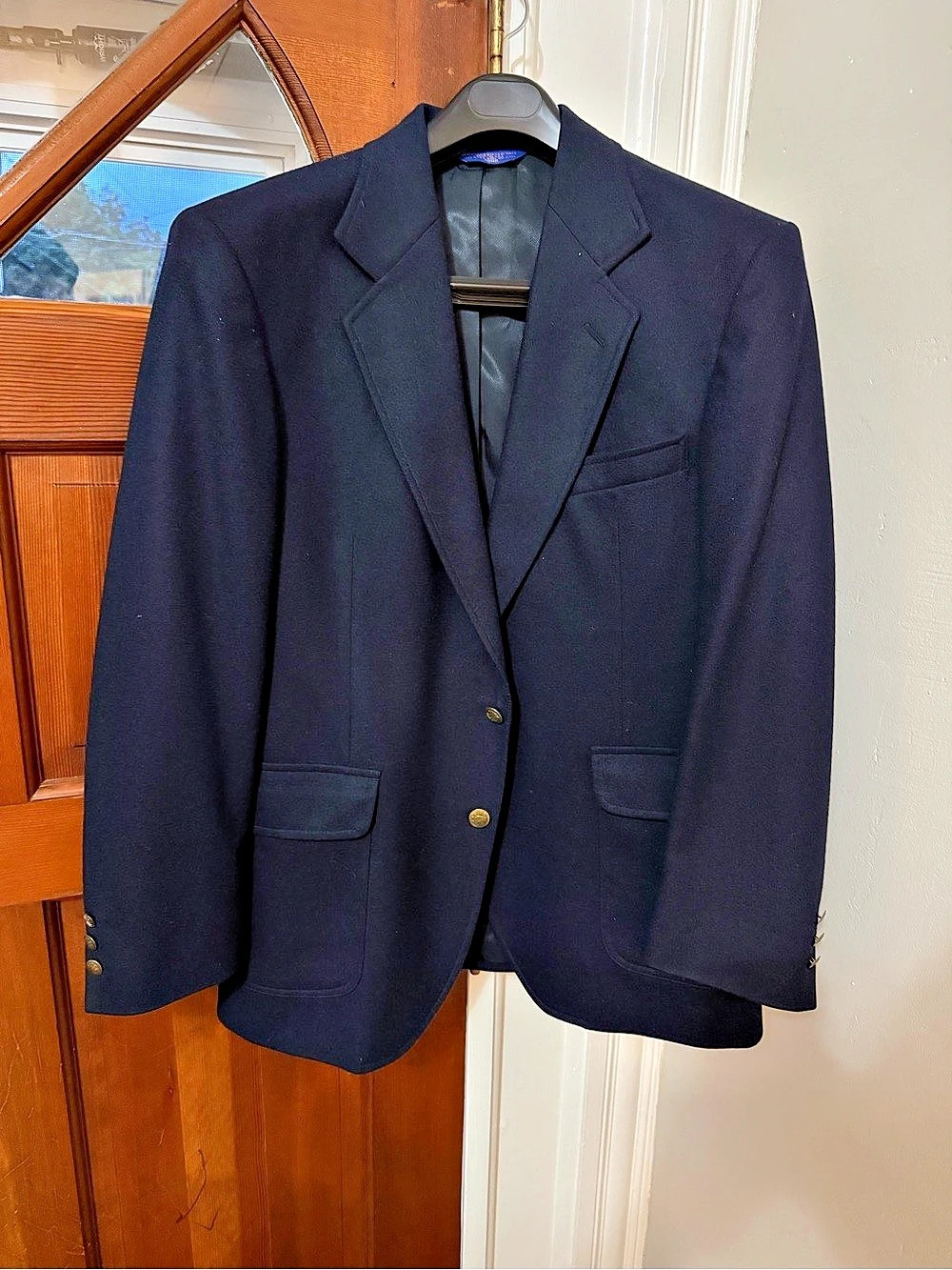Pendleton Men's Wool Sport Coat Size 40 Like New navy blue and brass